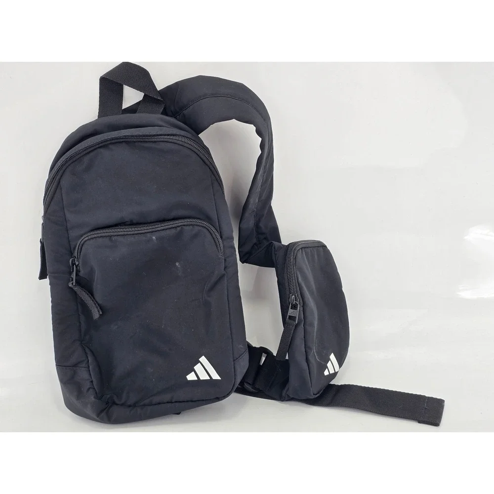 Adidas Sling Bag Unisex OS Black Crossbody Shoulder Backpack - Excellent